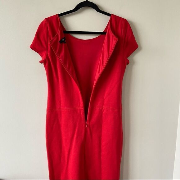 Julie Mitchell - Lipstick Red Midi Shift Dress - Picture 3 of 9